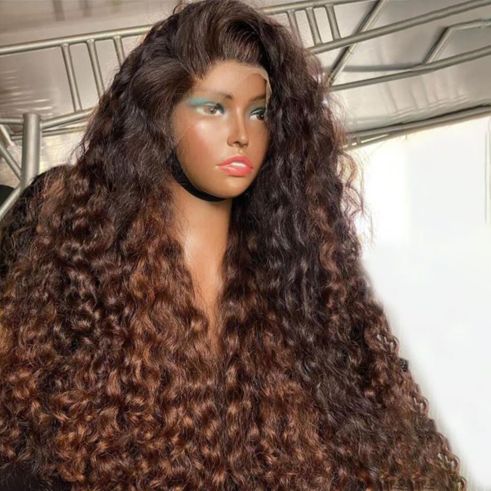 Brazilian Virgin Hair Lace Front Wig Ombre Brown