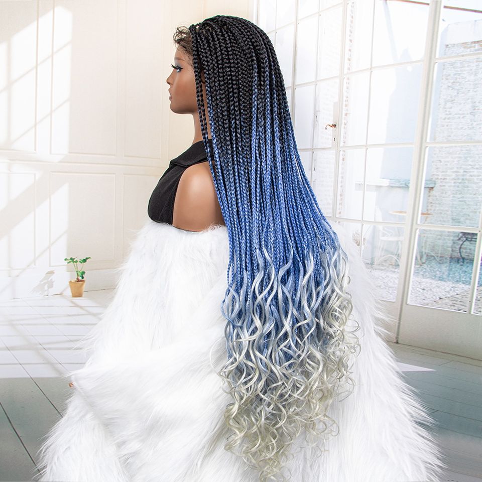 Box Braid Wig with Curly Ends | French Curl Loose Wave Lace Front Wig