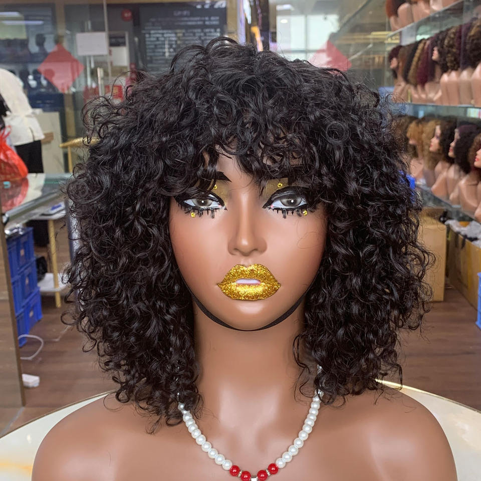 Luxury Curly 100% Remy Human Hair Wig – Lightweight, No Lace