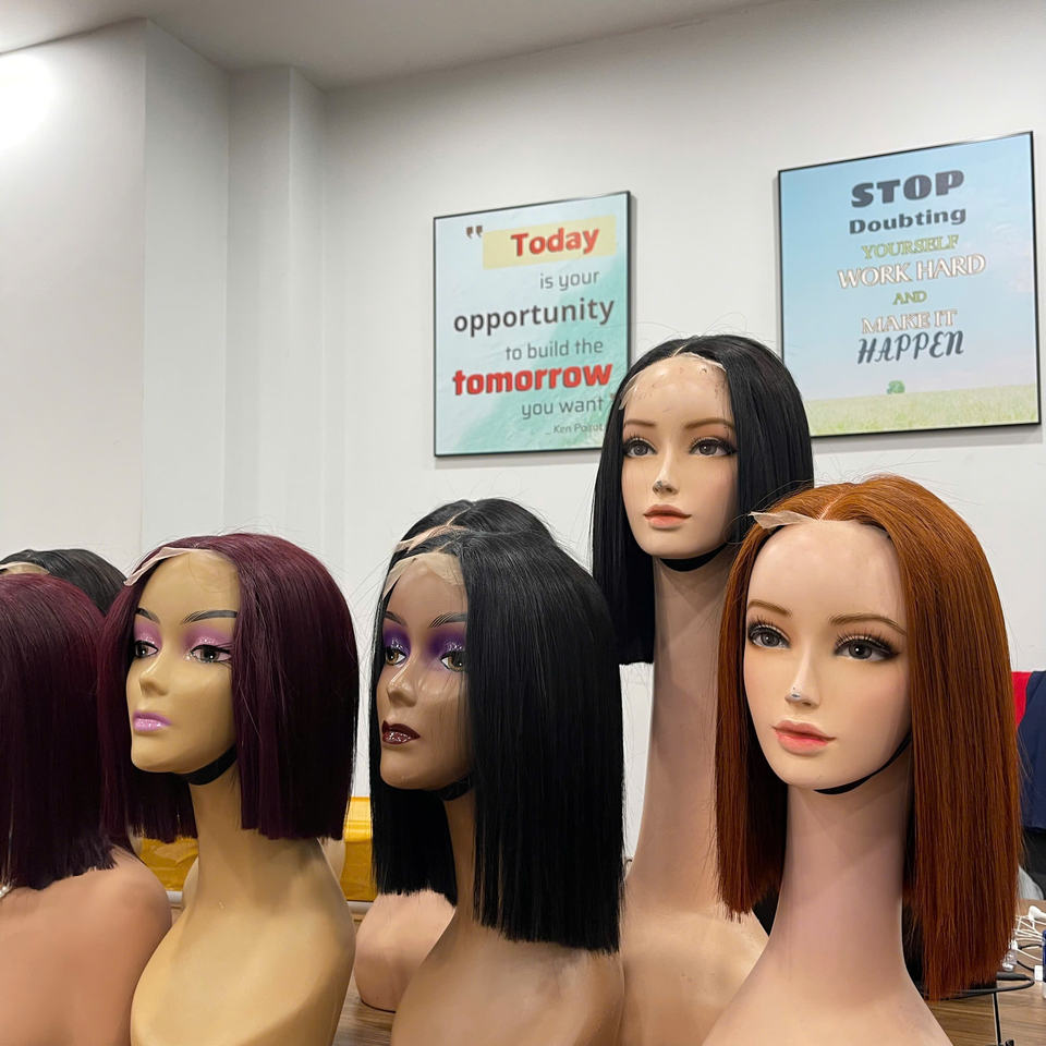 Colorful African Bob Wig Human Hair Lace Front Wig for Women