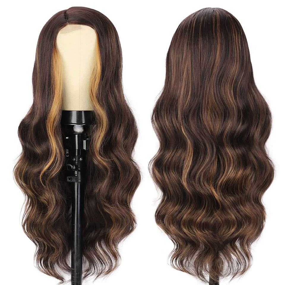 26 Inch Synthetic Lace Front Wig Deep Wave Body Wave Hair
